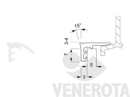 Immagine di Guarnizione superiore per alzante scorrevole S2586a De...