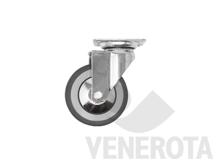 Immagine di Ruota girevole con attacco a piastra Futura Cromata De...