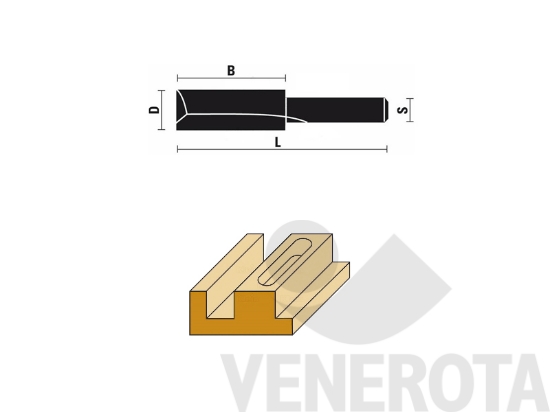 Immagine big Immagine di Fresa HW integrali per canali art. A101 gambo 6 ...