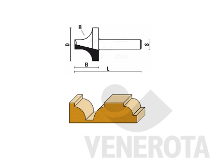 Immagine di Fresa HW a raggio concavo art. A112 gambo 6 mm Klein