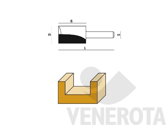 Immagine big Immagine di Fresa HW integrali per canali art. A103 gambo 6 ...