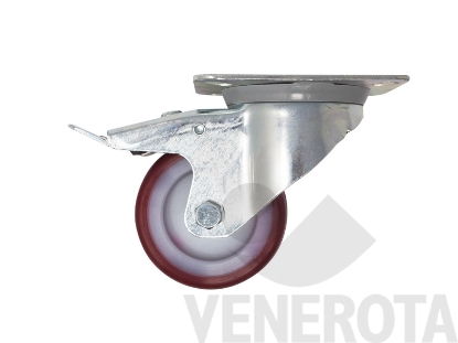 Immagine di Ruota girevole con attacco a piastra e freno Industria...