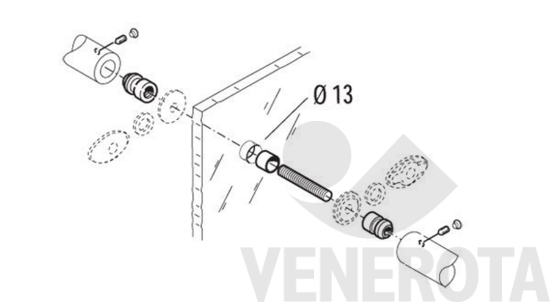 Immagine big Immagine di Kit di fissaggio accoppiato per porte vetro PBA