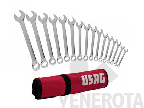 Immagine big Immagine di Set 16 chiavi combinate in borsa avvolgibile Usa...