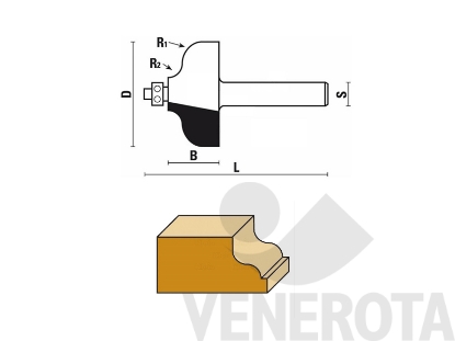 Immagine di Frese HW a doppio raggio con cuscinetto A130 gambo 6 m...