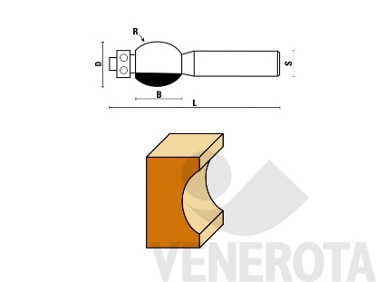 Immagine di Fresa HW a raggio art. E142 gambo 12 mm Klein