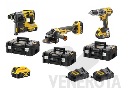 Immagine di Power kit tassellatore + trapano + smerigliatrice XR 1...