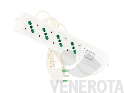 Immagine di Multipresa con interruttore 4X2P+T 16A Fanton