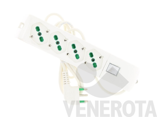 Immagine big Immagine di Multipresa con interruttore 4X2P+T 16A Fanton