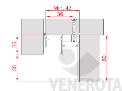 Immagine di Binario inferiore Comfort 1936 Ternoscorrevoli