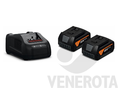 Immagine di Kit 2 batterie agli ioni di litio GBA 18V 5Ah AS + car...