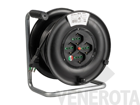 Immagine big Immagine di Avvolgicavo 16A 4 uscite universali 25 metri Fan...
